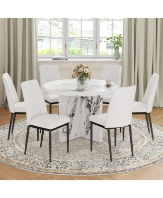 Modern 42" Round Dining Table for Small Spaces (Table Only)