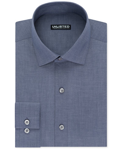 Unlisted by Kenneth Cole Men's Slim-Fit Chambray Dress Shirt