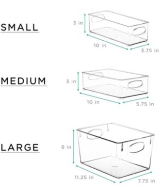 10-Piece Clear Open Bin Containers Set - Organize fridge & pantry essentials! Stackable, portable, clear view for easy access
