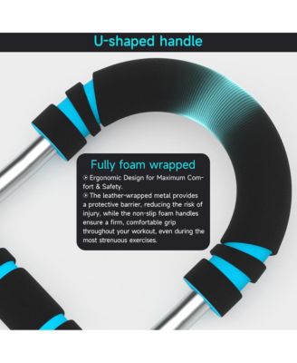 Spring Barbell for Home Use, 88lb Adjustable Resistance Arm, Chest & Back Trainer with Steel Spring and Comfort Foam Grips