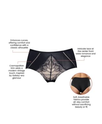 Women's Charlene High Waist Pretty Modern Vintage Lace Brief - Warm Sand