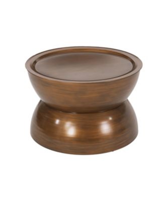 Modern Iron Hourglass Coffee Table - Antique Brown