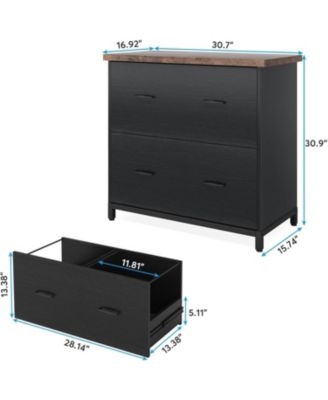 2-Drawer File Cabinet, Letter Size (Black and Brown)