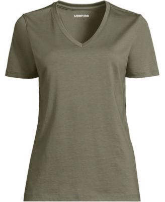 Plus Size Relaxed Supima Cotton V-Neck T-Shirt