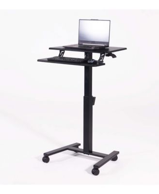 High Rise Mobile Adjustable Standing Desk with Keyboard Tray