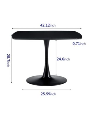  42.1" Mid-Century Dining Table Round Top, Seats 4-6