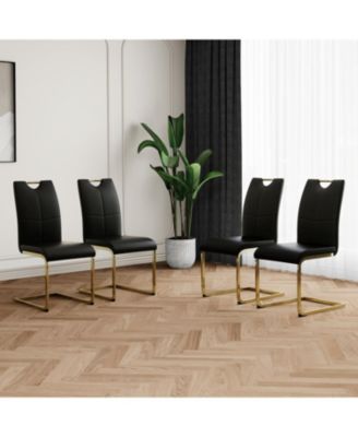 Streamdale Faux Leather Dining Chairs Set of 4