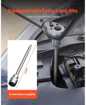 SUGFIT 18-Piece Extra Long Allen Hex Bit Set for Hard-to-Reach Applications