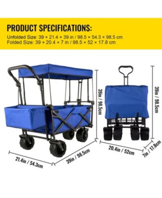 SUGFIT Heavy-Duty Folding Wagon with All-Terrain Wheels & 350 lbs Capacity