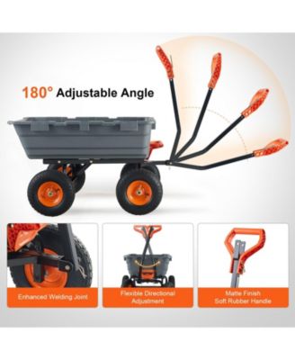 Large Capacity Dump Cart with 1200 lbs Rating & 13-inch Wheels