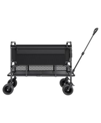 400L Double Decker Collapsible Wagon with Extended Handle & 450 lb Weight Capacity