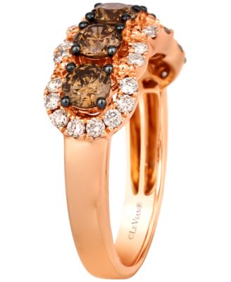Chocolate Diamond (1.15 ct. t.w.) & Nude Diamond (0.39 ct. t.w.) Ring in 14k Strawberry Gold