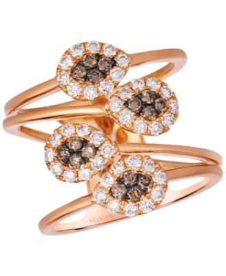 Chocolate Diamond (0.29 ct. t.w.) & Nude Diamond (0.72 ct. t.w.) Ring in 14k Strawberry Gold