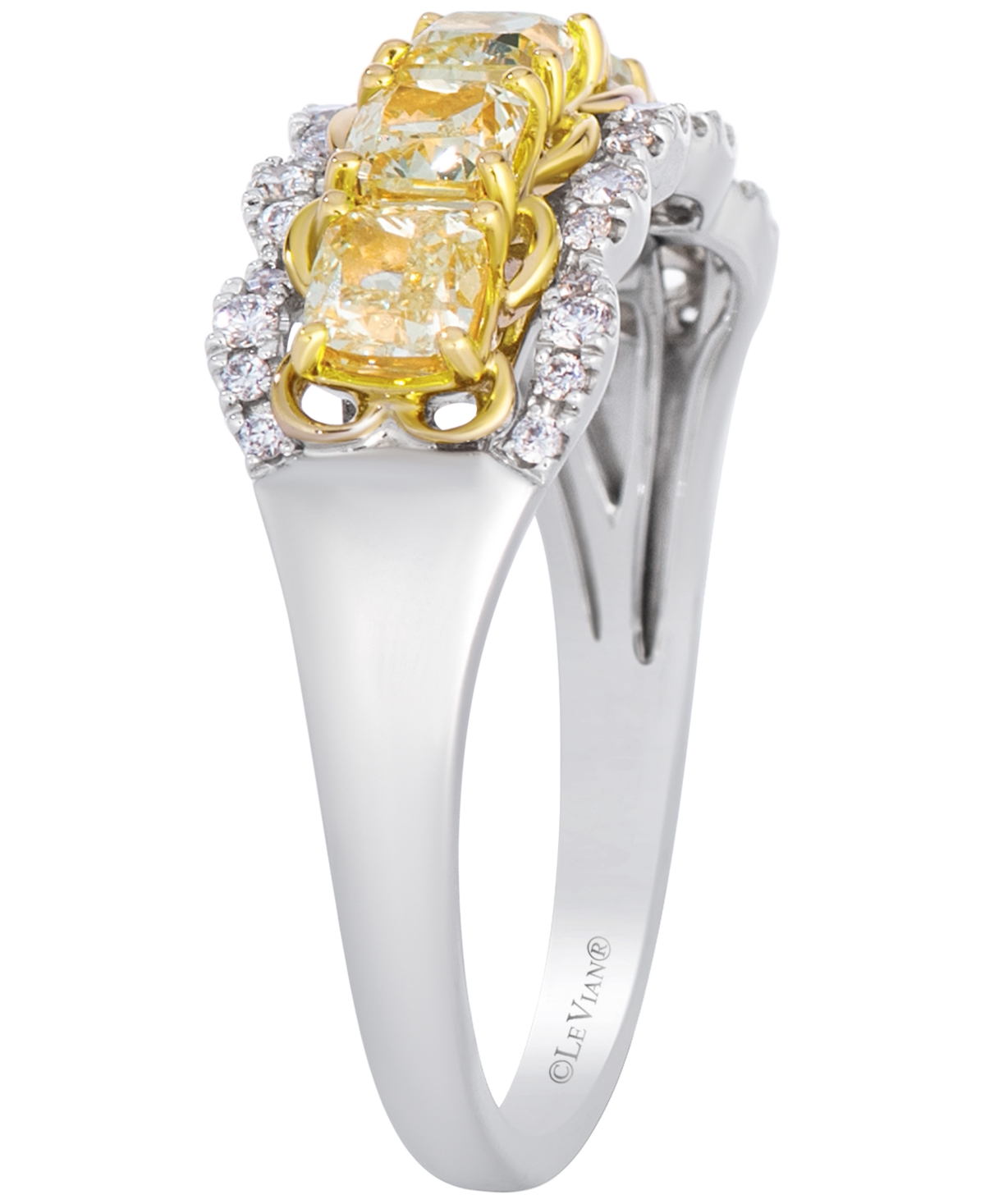 Le Vian Fancy Light Yellow Diamond (1.15 ct. t.w.) & Vanilla Diamond (0.17 ct. t.w.) Ring in 14k Two-Tone Gold