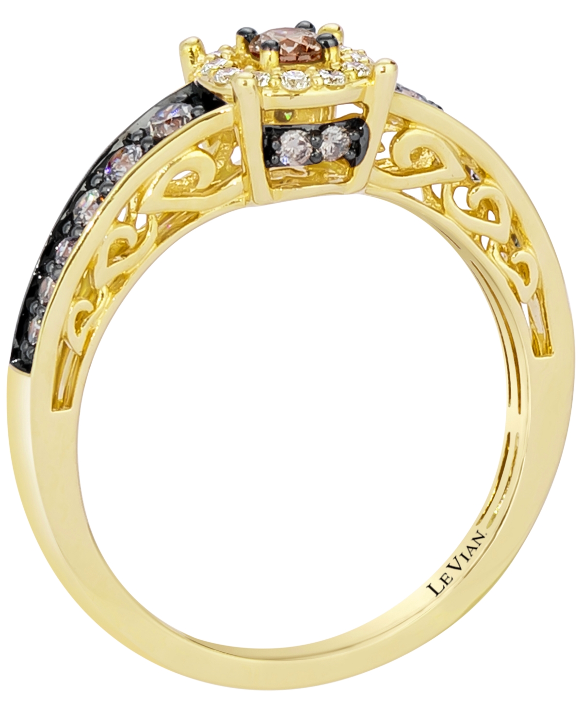 Le Vian Chocolate Diamond (0.41 ct. t.w.) & Vanilla Diamond (0.09 ct. t.w.) Ring in 14k Honey Gold