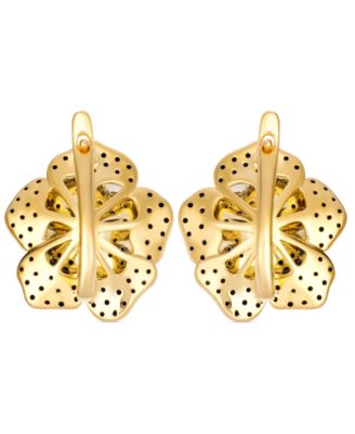 Vanilla Diamond (0.34 ct. t.w.) & Blackberry Diamond (1.10 ct. t.w.) Stud Earrings in 14k Honey Gold