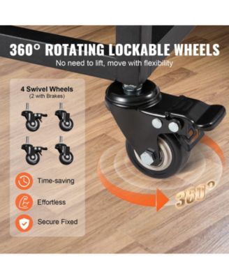 42" Heavy-Duty 3-Door Dog Crate with Wheels