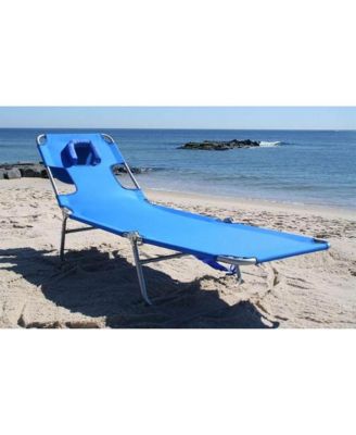 Chaise Lounge, Facedown Beach Camping Pool Tanning Chair, Ocean Blue