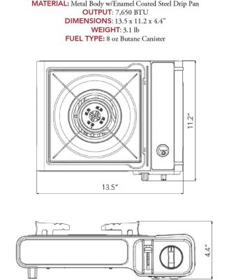 Portable Butane Camping Stove with Case: Automatic Ignition, Precise Heat Control - Camping & Tailgating and Outdoor Cooking