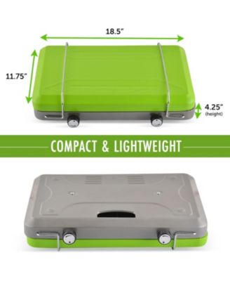 VT-101 2-Burner Portable Camping Stove Grill, Great for Outdoor Cooking, Backpacking, Compatible with 1LB Propane Gas Bottle