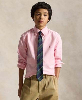 8-20 Boys' Embroidered Pony Logo Cotton Oxford Shirt