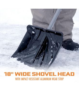 18” Snow Shovel, 34.5” Shaft, Push Scoop Combination, ERG-SNSH18