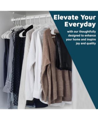 Heavy-Duty Plastic Hangers, Non-Slip Grooves, Space-Saving Design, Holds Up to 5 lbs – Ideal for Clothes, Dresses & Coats, Pack of 10