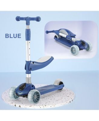 Foldable 3-Wheel Kids Scooter with Lean-to-Steer Balance, Lights & Music for Early Riding Fun