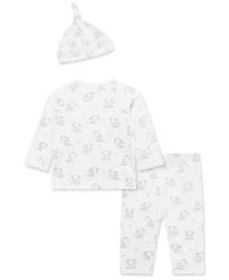 Baby Girls' or Baby Boys' Button-Up Cardigan, Pants and Matching Hat, 3-Piece Set