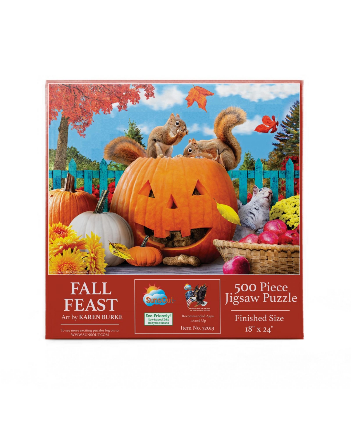 SunsOut Fall Feast 500 piece Jigsaw Puzzle for Adults Halloween