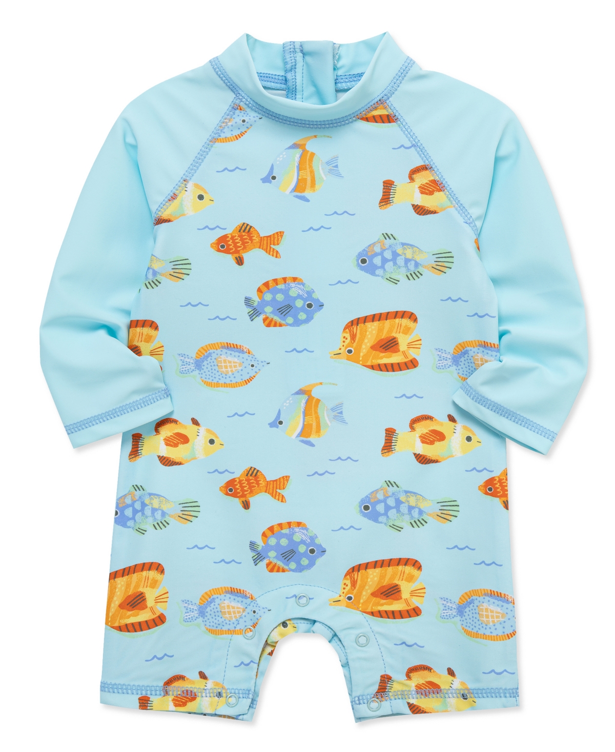 Little Me Baby Boys' Fish Print Long-Sleeve Rash Guard Suit