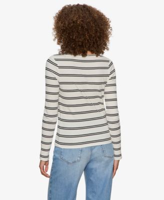 Women's Button-Front Ribbed Top