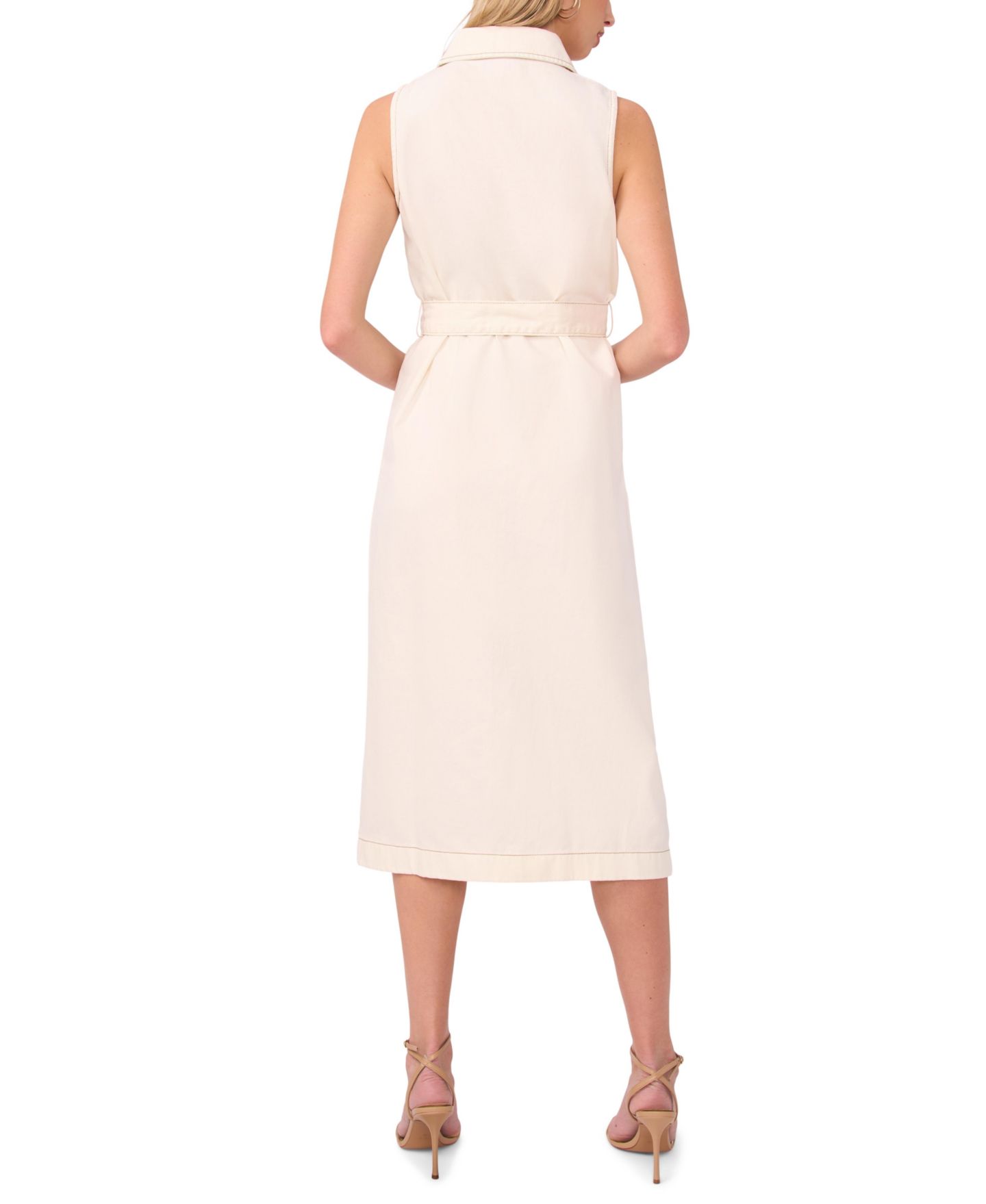 Женское платье Vince Camuto Collared Neck, цвет: Состаренный белый — фото 2