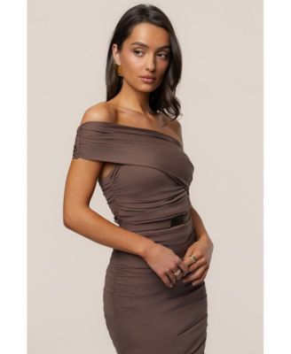 Women's Opulent Ruched Midi Dress