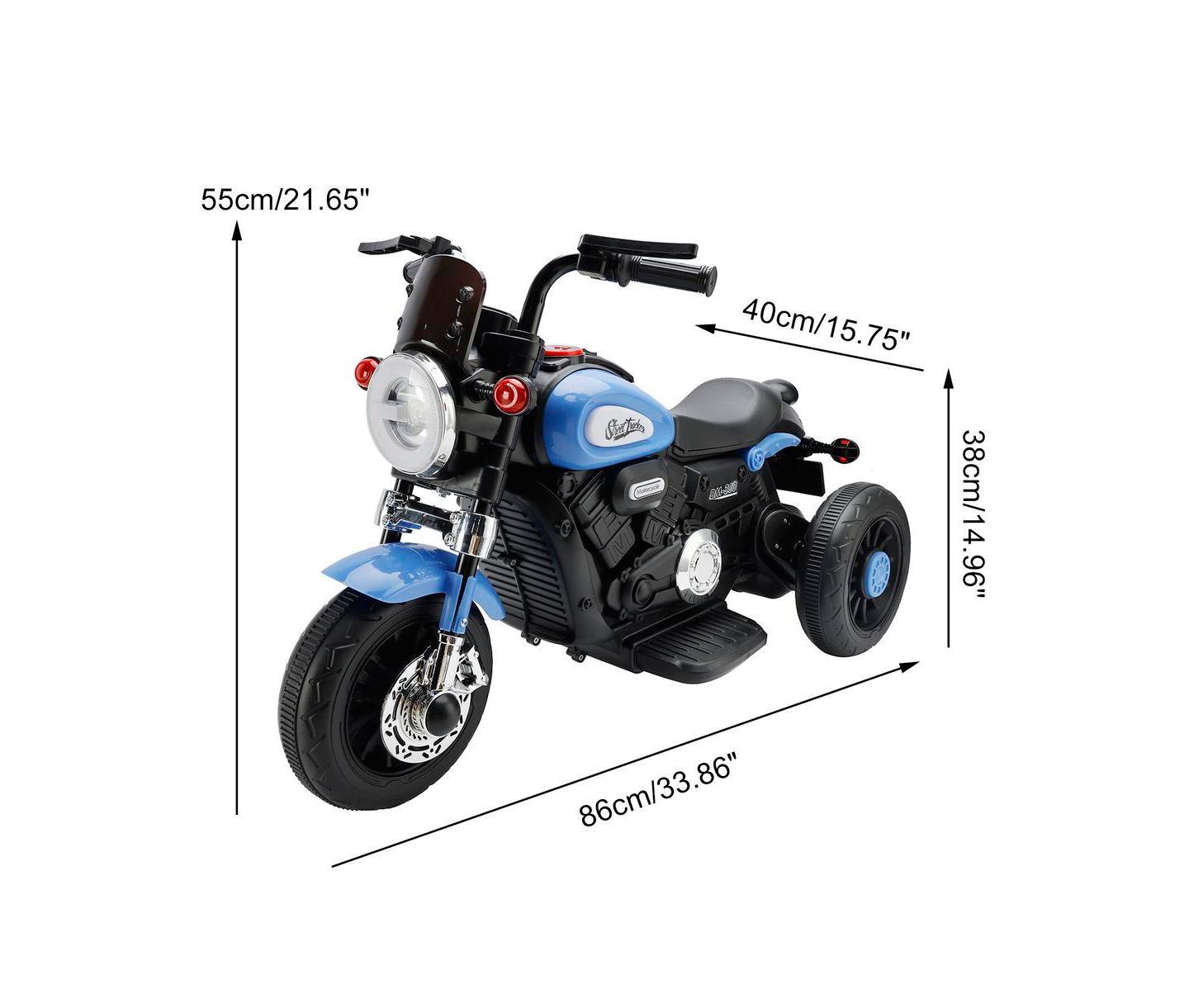 Детская игрушка Bruce & Shark Dual 6V 3-Wheel Forward/Reverse Ride-On Motorcycle, Ages 1-5, цвет: Синий — фото 8