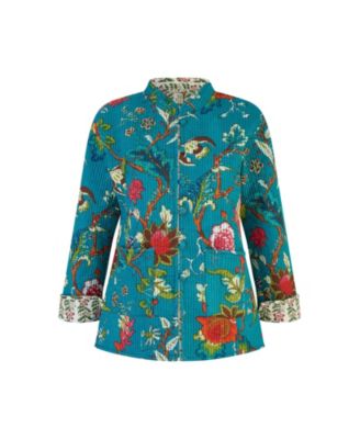 Women's Floral Reversible Cotton Quilted Jacket