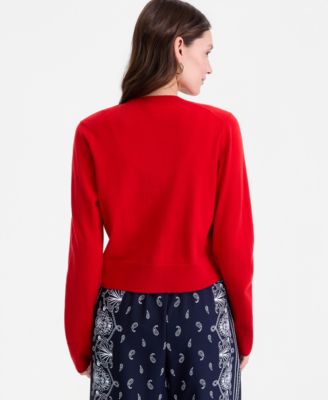 Women's Cropped Crewneck Cardigan