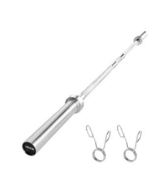 6FT Barbell Bar 2-Inch Olympic Weight Bar Chrome Knurled Grip 500 LB Capacity