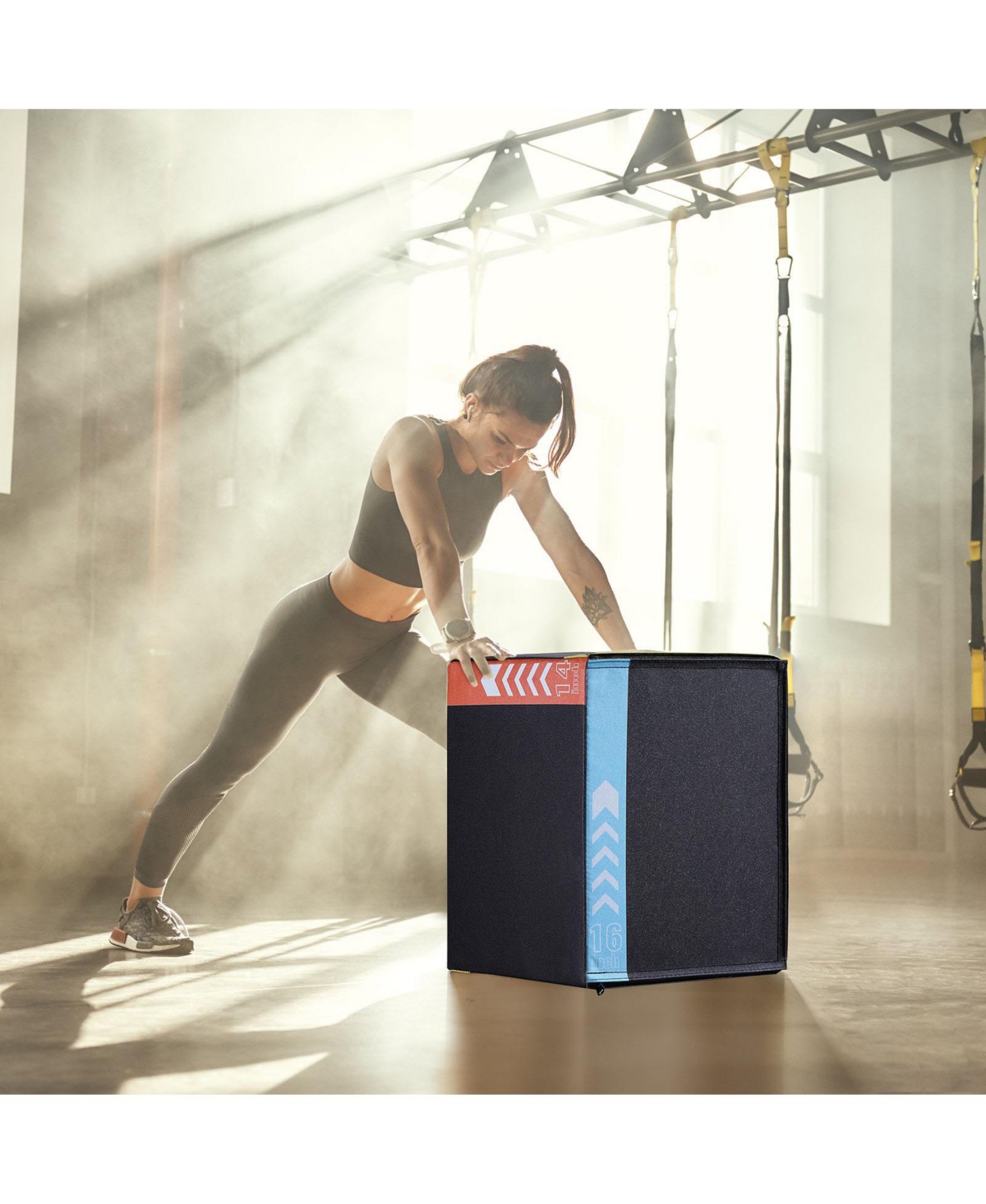 Sugift 3-in-1 Plyo Jump Box 16/14/12" Soft Cotton Agility Training Box