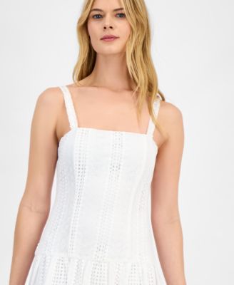 Juniors' Crochet Illusion Midi Dress