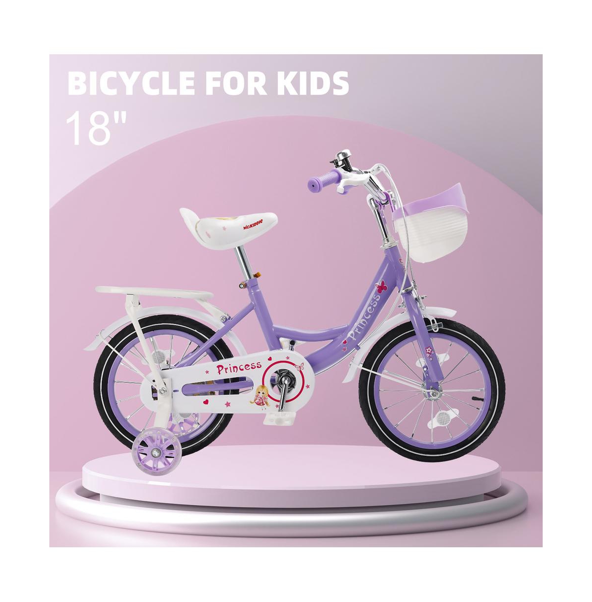 Artudatech 18-Inch Kids Bike for Ages 6-10 with Sparkling Training Wheels & Adjustable Design | Perfect Gift