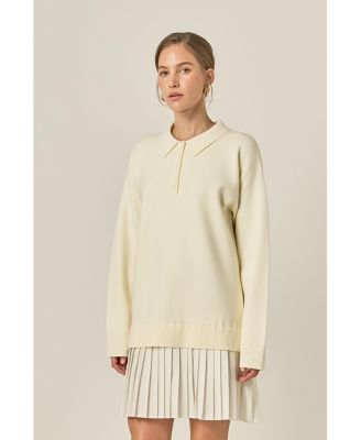 Women's Polo Mixed Media Mini Dress