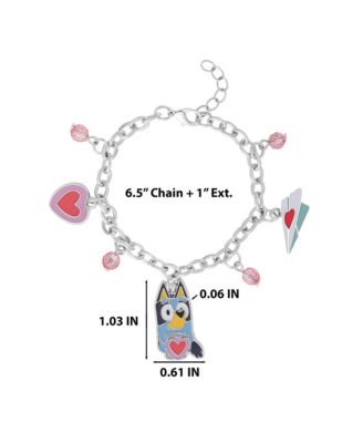 Charm Bracelet, Silver-Tone, Heart & Love Letter Charms