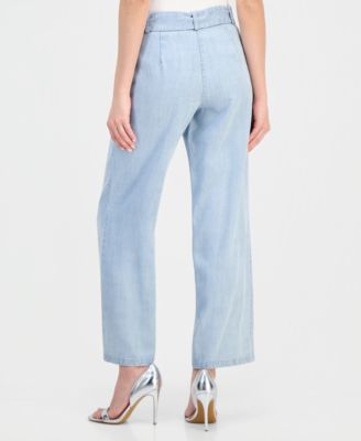 Women's Belted Wide-Leg Pants