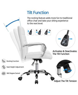 Mid-Back Office Chair PU Leather Office Executive Chair