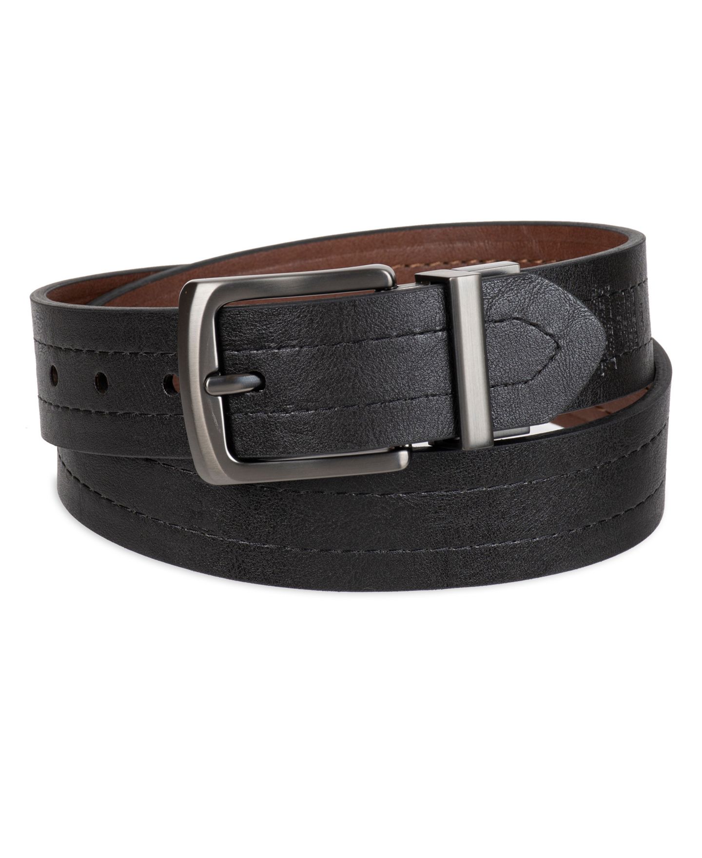 Мужской ремень Levi's Reversible Casual Embossed Strap Belt, цвет: Коричневый / Чёрный — фото 4
