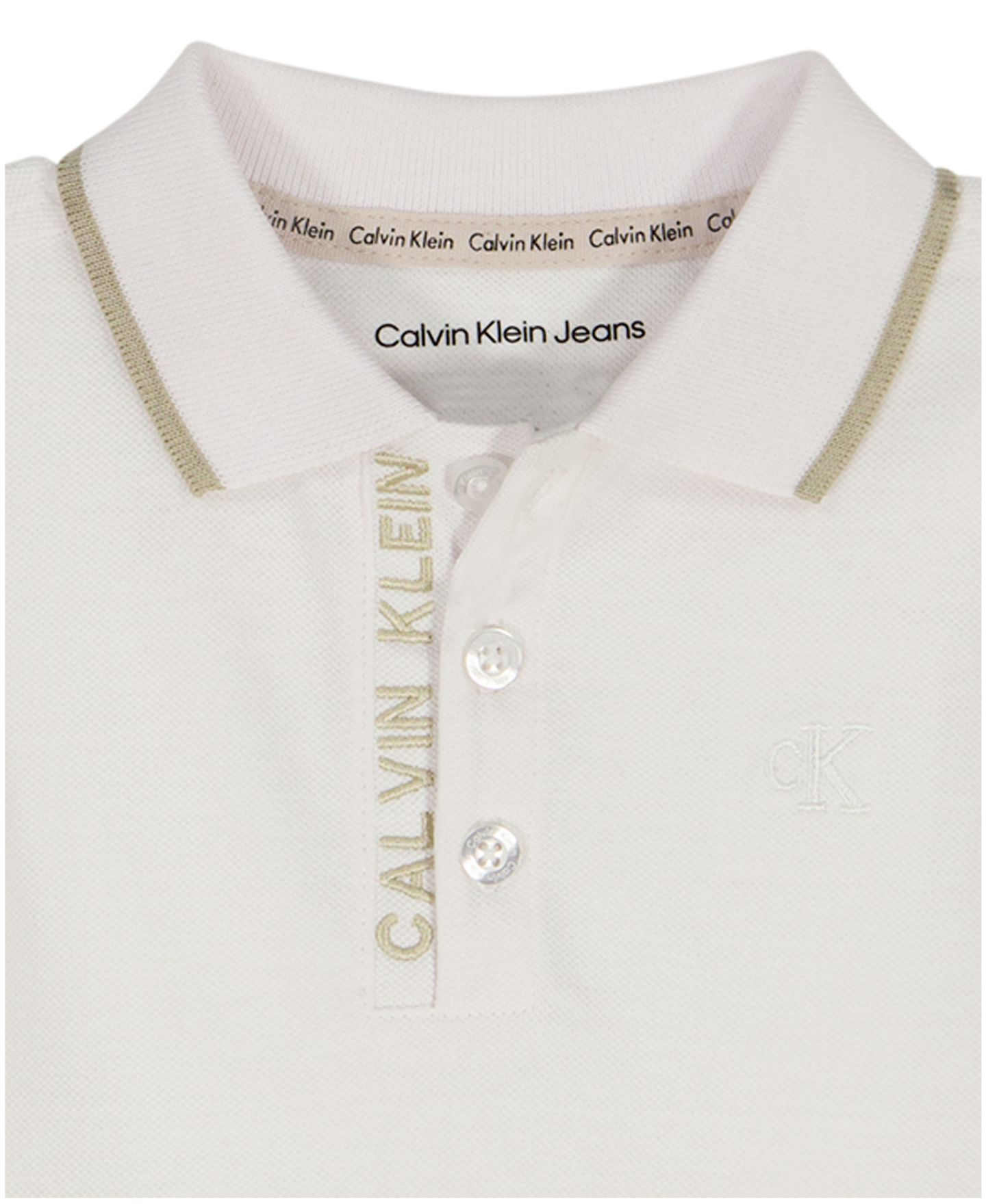 Детский комплект Calvin Klein: рубашка-поло с логотипом и твиловые шорты, 2T-7, цвет: Яркий белый — фото 9