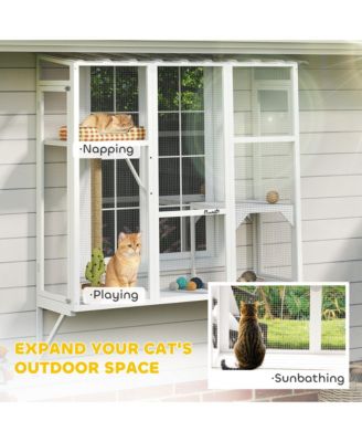 Catio Outdoor, Window Catio for 2-3 Cats, for Playing Sunbathing