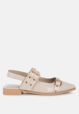 Womens Betula Eyelets & Buckle Detail Flats