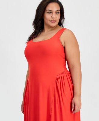 Trendy Plus Size Sleeveless Scoop-Neck Dress